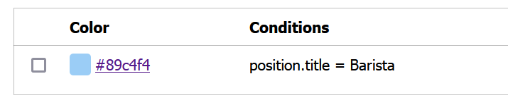 Conditional shift color