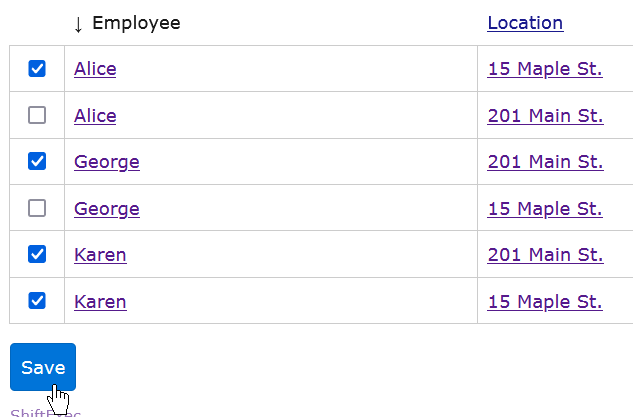 Edit employee to business term capability associations