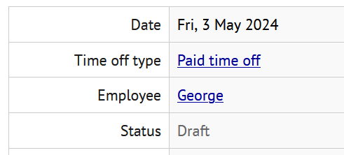 Choose employee for time off